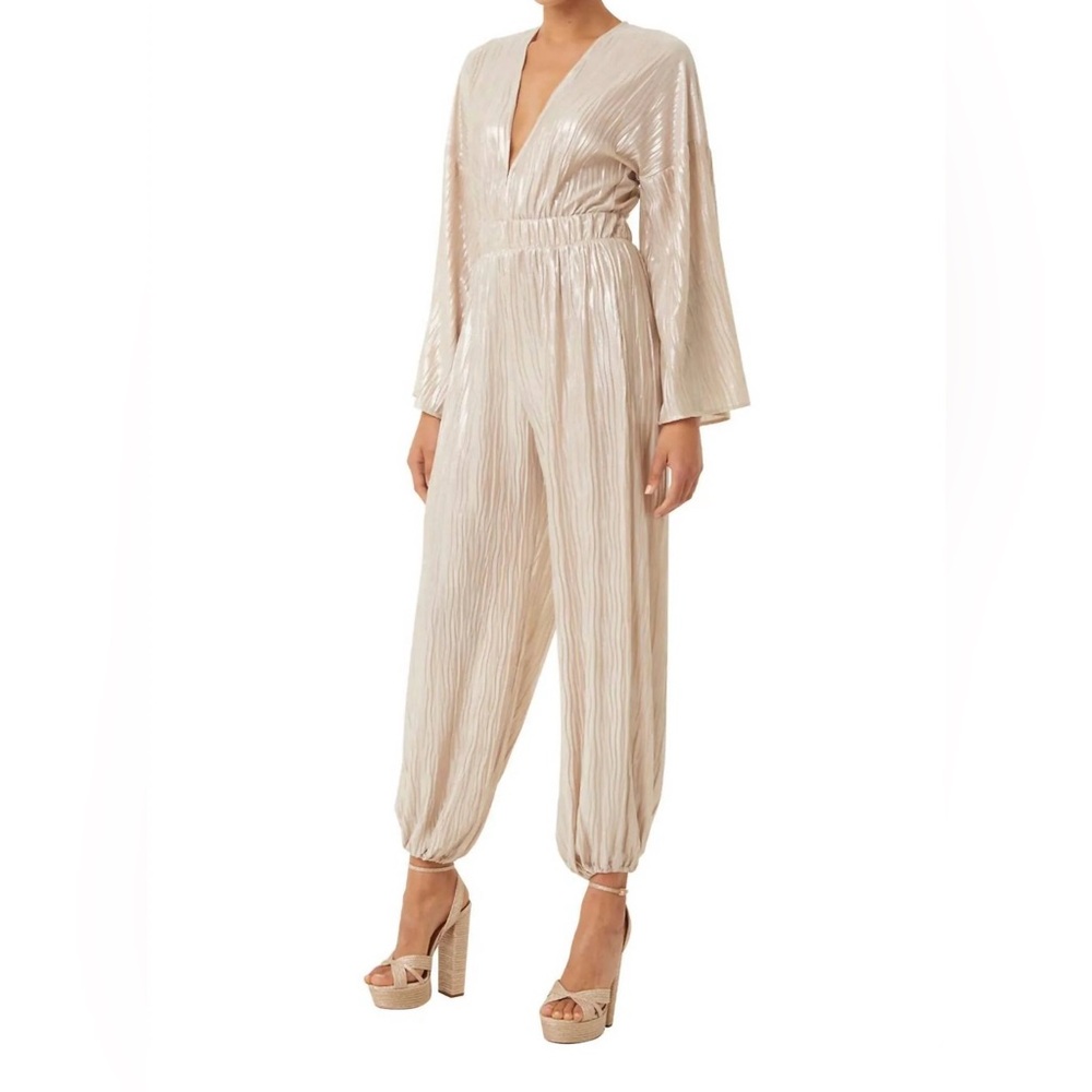 NWT Misa Los Angeles Shimmering Cream Jumpsuit